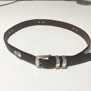 Belt AML 3000 Golf Emblem Women Brown Top Grain Oil Tan Leather Belt  Size 34